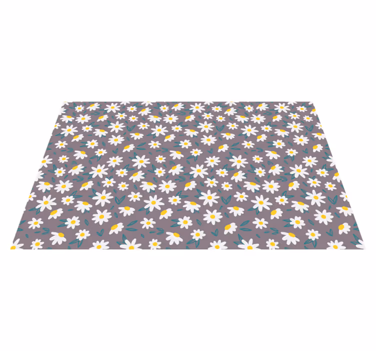 Flower vinyl rug with cute tiny daisy pattern - TenStickers