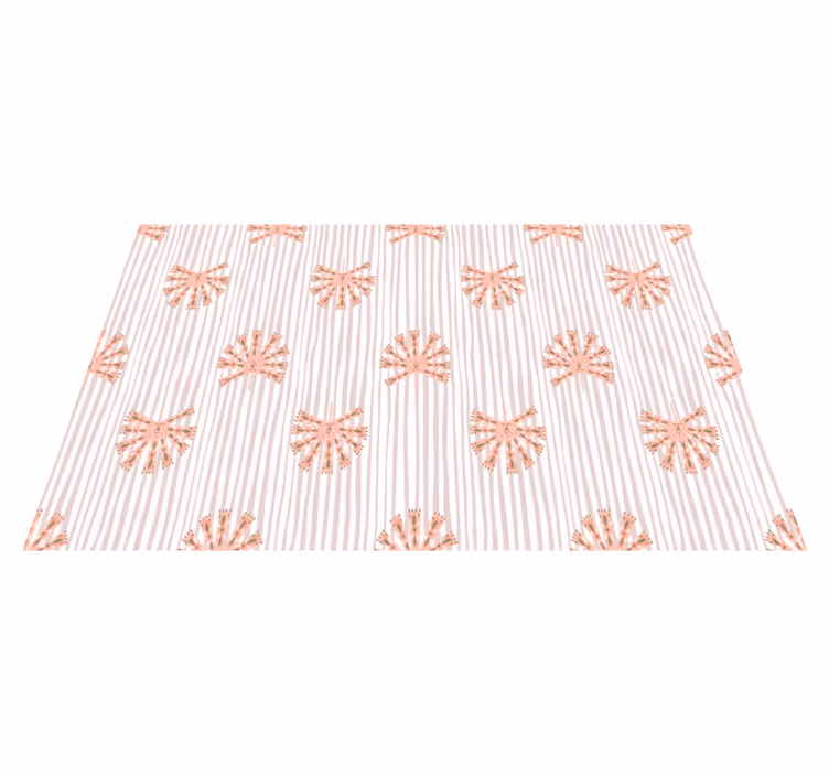Flower vinyl rug geometric ornamental pastel pink flower - TenStickers