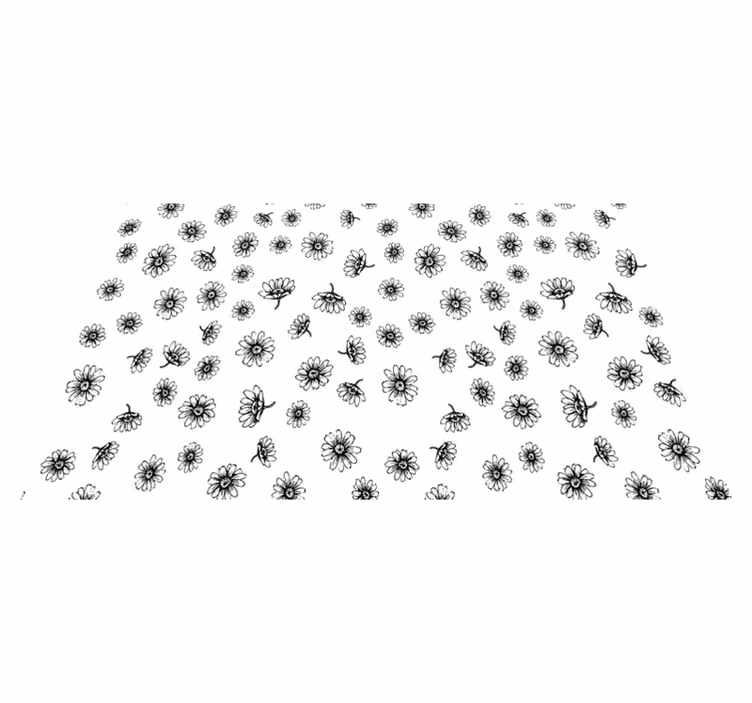 Flower vinyl rug set outline daisy flowers - TenStickers
