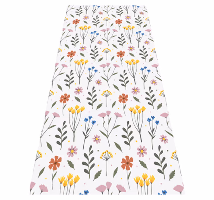 Flower vinyl rug with multicolor floral pattern - TenStickers