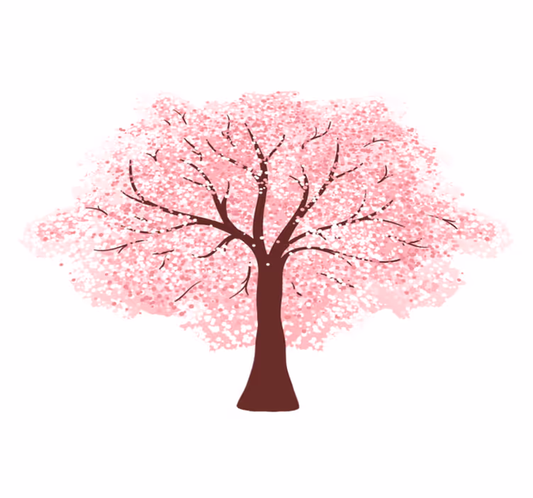 Flower vinyl rug cherry blossom tree - TenStickers
