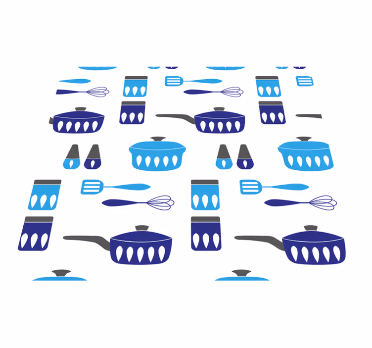 Kitchen vinyl rug kitchen utensils wallpaper - TenStickers