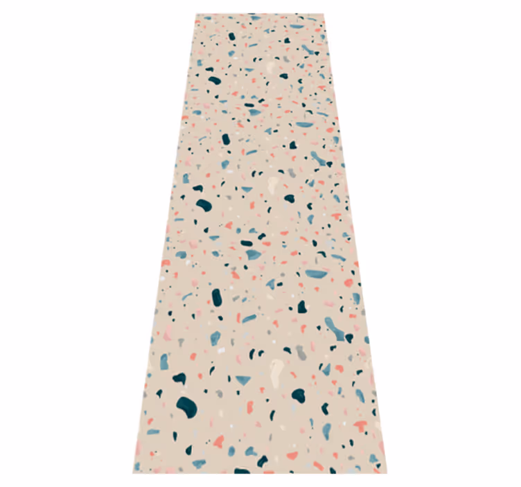 Kitchen vinyl rug with hand-painted terrazzo design - TenStickers