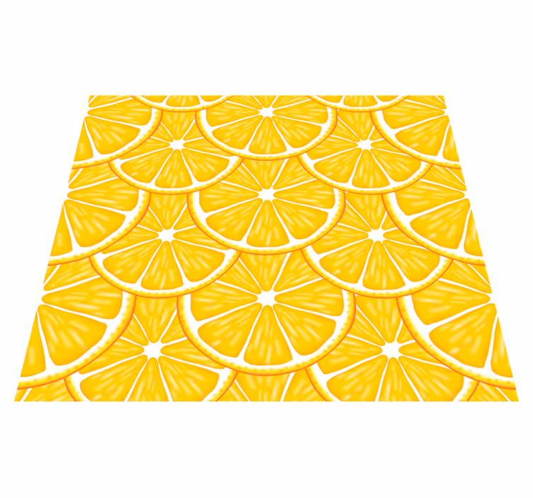 Kitchen vinyl rug with orange pattern - TenStickers