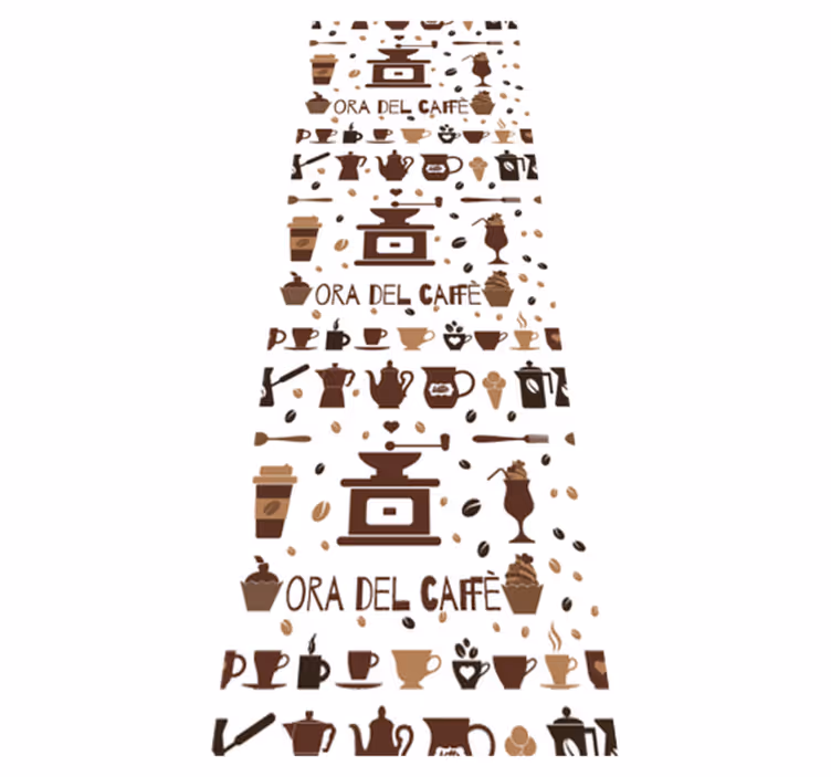 Kitchen vinyl rug coffee time - TenStickers
