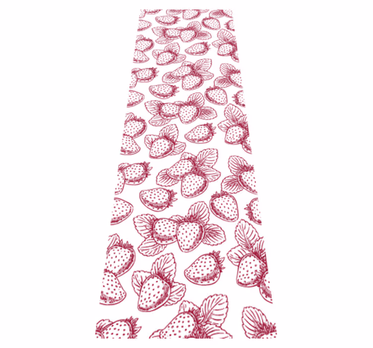 Kitchen vinyl rug with cute seamless strawberry pattern - TenStickers