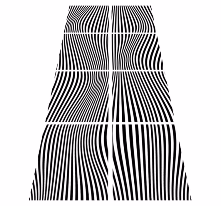 Bathroom vinyl rug with wave pattern squares - TenStickers