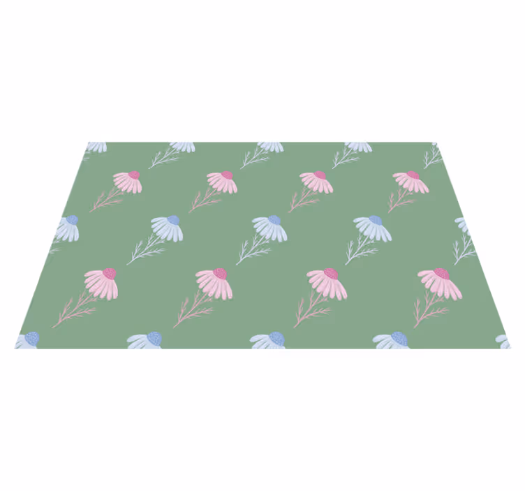 Flower vinyl rug with chamomile daisy design - TenStickers