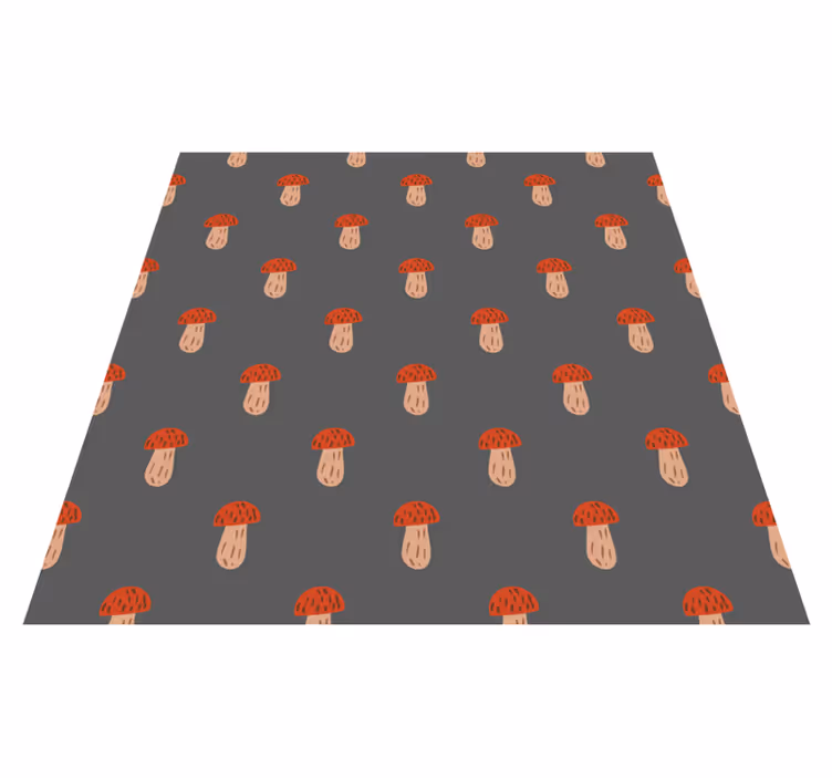 Flower vinyl rug with classic mushroom gray background - TenStickers