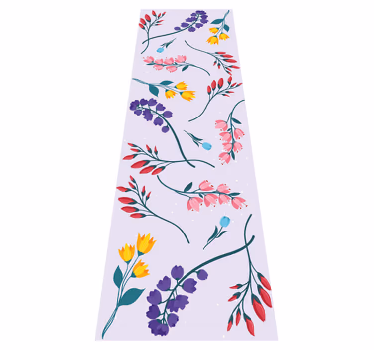 Flower vinyl rug garden minimalistic floral design - TenStickers