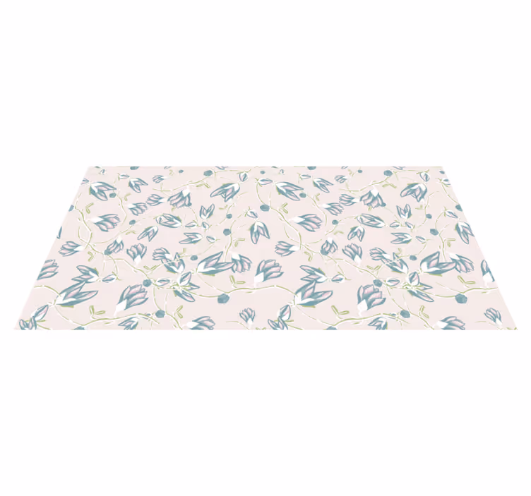 Flower vinyl rug with leaf and flower design - TenStickers