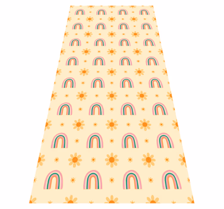 Flower vinyl rug in bloom and spectrum - TenStickers