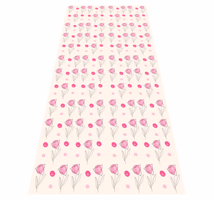Flower vinyl rug bougainvillea pattern - TenStickers