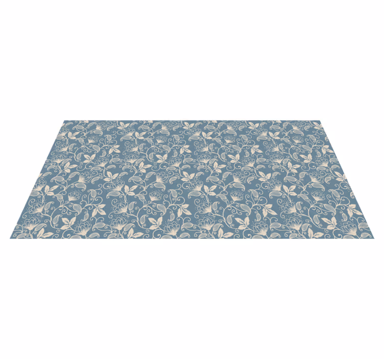 Flower vinyl rug with floral design pattern - TenStickers