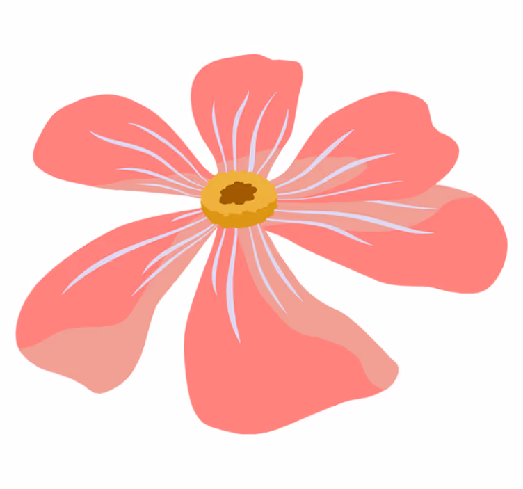 Flower vinyl rug in pink floral design - TenStickers