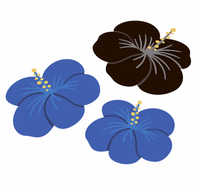 Flower vinyl rug hibiscus floral design - TenStickers