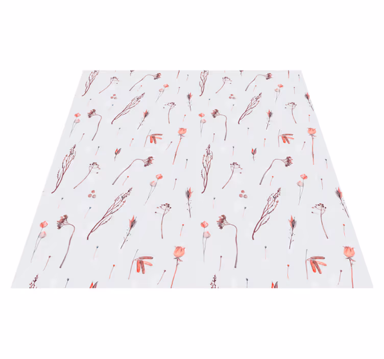 Flower vinyl rug with elegant floral design - TenStickers