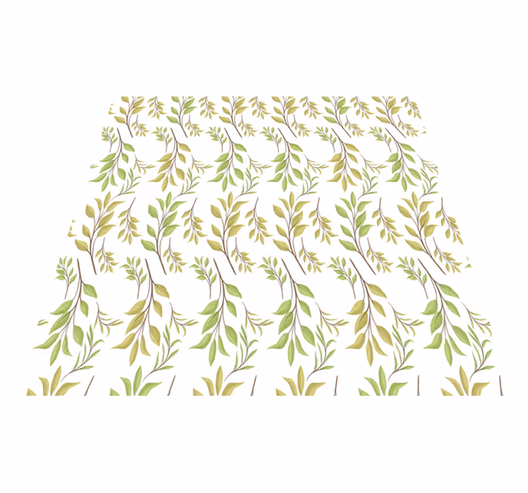 Flower vinyl rug with lush green design - TenStickers