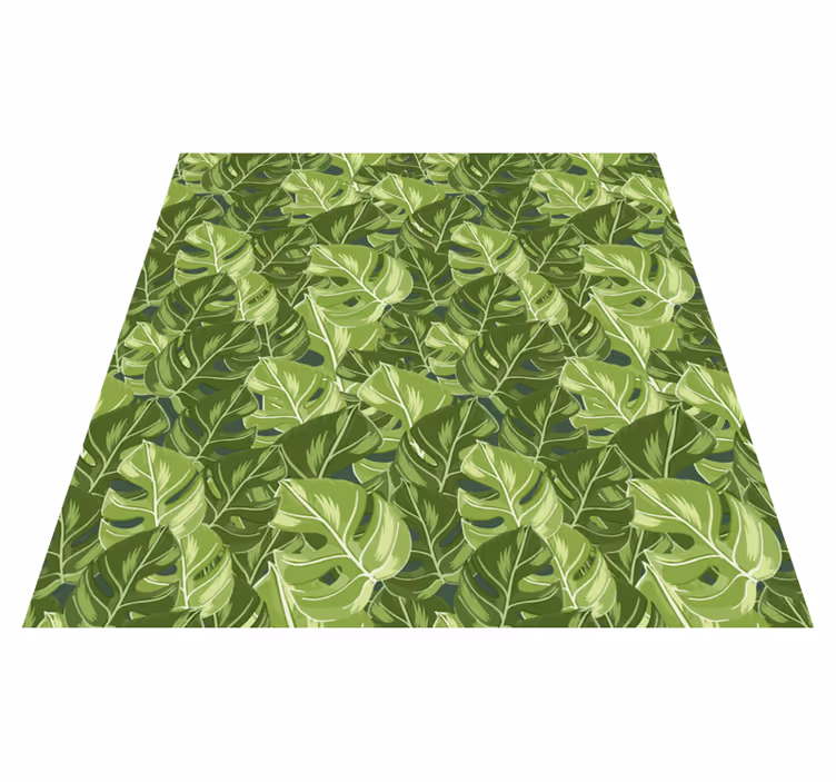 Flower vinyl rug with lush leaf designs - TenStickers