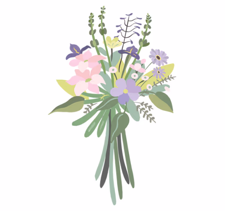 Flower vinyl rug colorful floral bouquet - TenStickers