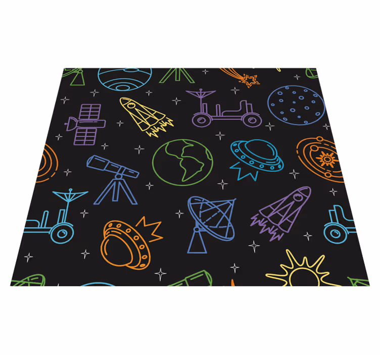 Star vinyl rug with cosmic designs - TenStickers