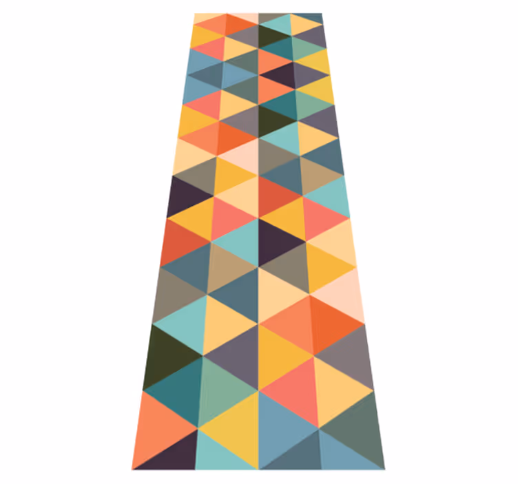 Geometric vinyl rug with multicolored patterns - TenStickers