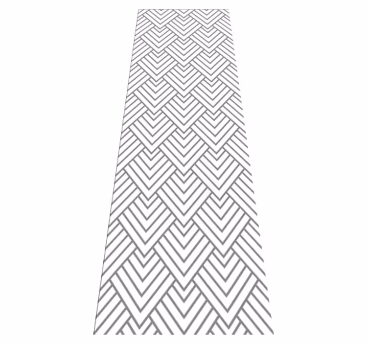 Geometric vinyl rug in white triangle pattern - TenStickers