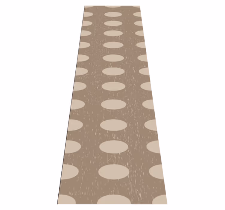Geometric vinyl rug geometric brown circle pattern - TenStickers