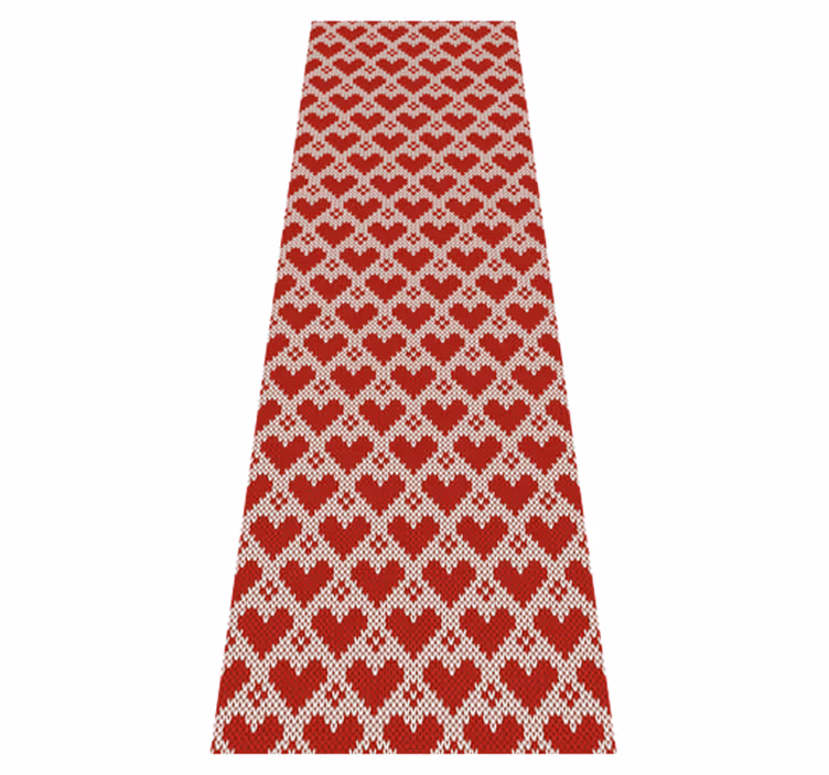 Christmas vinyl rug with knitted sweater hearts design - TenStickers