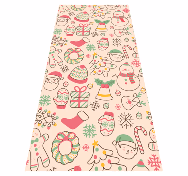 Christmas vinyl rug with festive lights - TenStickers