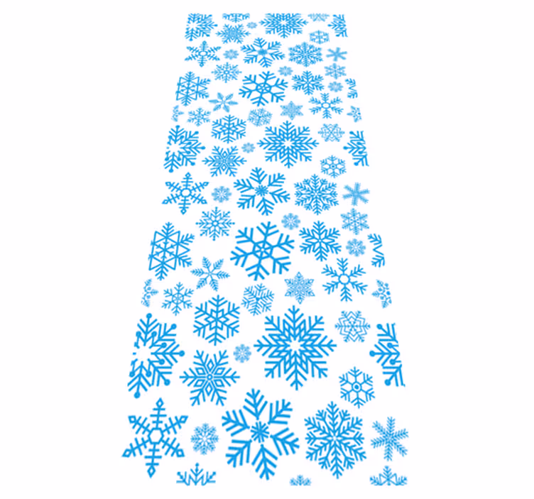 Christmas vinyl rug with various blue snowflakes - TenStickers