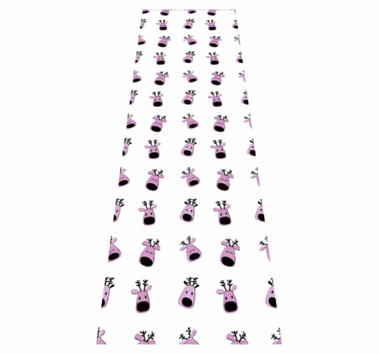 Christmas vinyl rug pink deer design - TenStickers