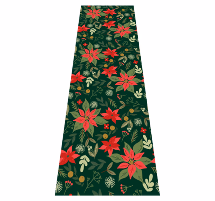 Christmas vinyl rug with leaf christmas decor - TenStickers