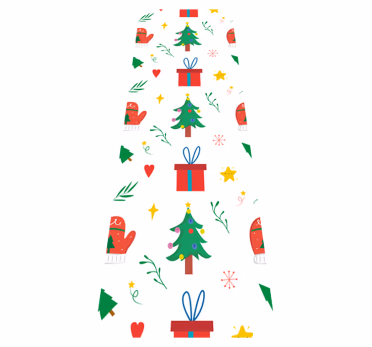 Christmas vinyl rug with colorful gifts and gloves - TenStickers