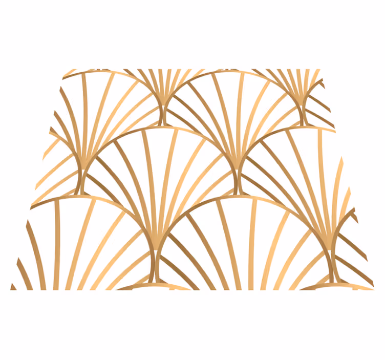 Bedroom vinyl rug in art deco white and gold - TenStickers