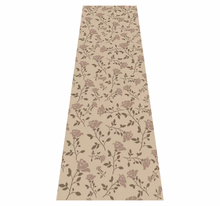 Brown vintage rose pattern bedroom vinyl rug - TenStickers