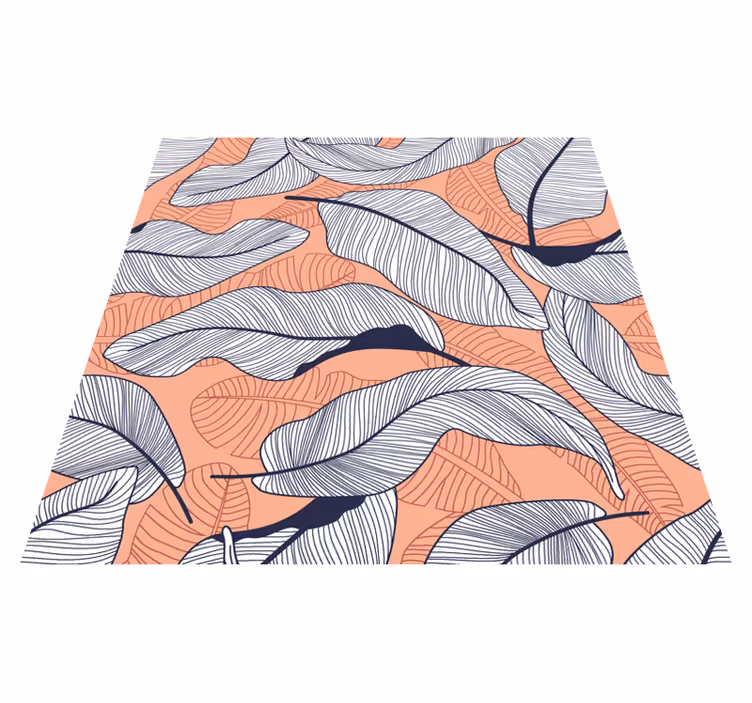 Bedroom vinyl rug with tropical leaves design - TenStickers