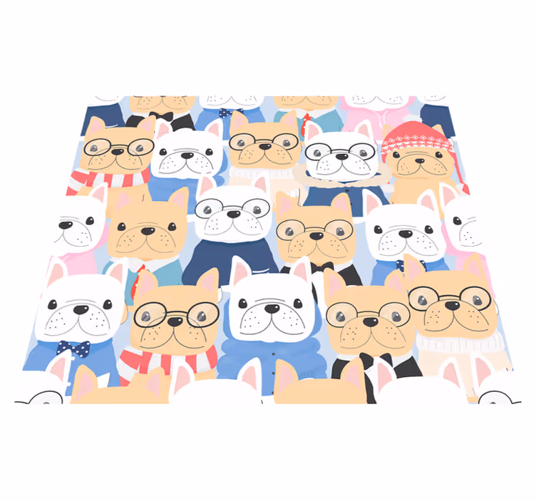 Cute puppies bedroom vinyl rug - TenStickers