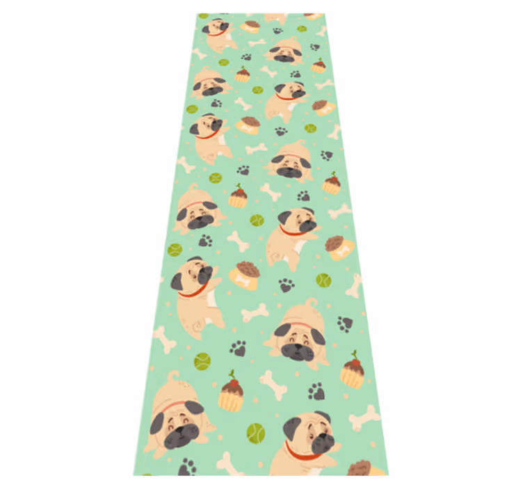 Bedroom vinyl rug fat bulldog with a bone - TenStickers