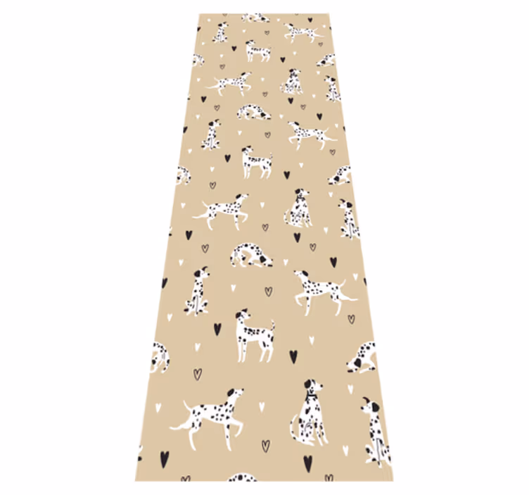 Bedroom vinyl rug with beige dog pattern - TenStickers