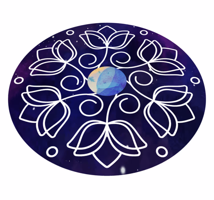Nature vinyl rug with lotus blossom design - TenStickers