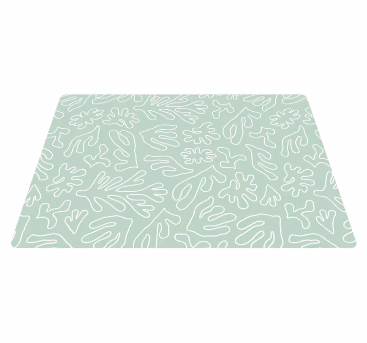 Flower vinyl rug inspired by green seaweed design - TenStickers