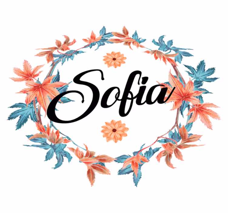 Flower vinyl rug autumn flower crown personalized - TenStickers