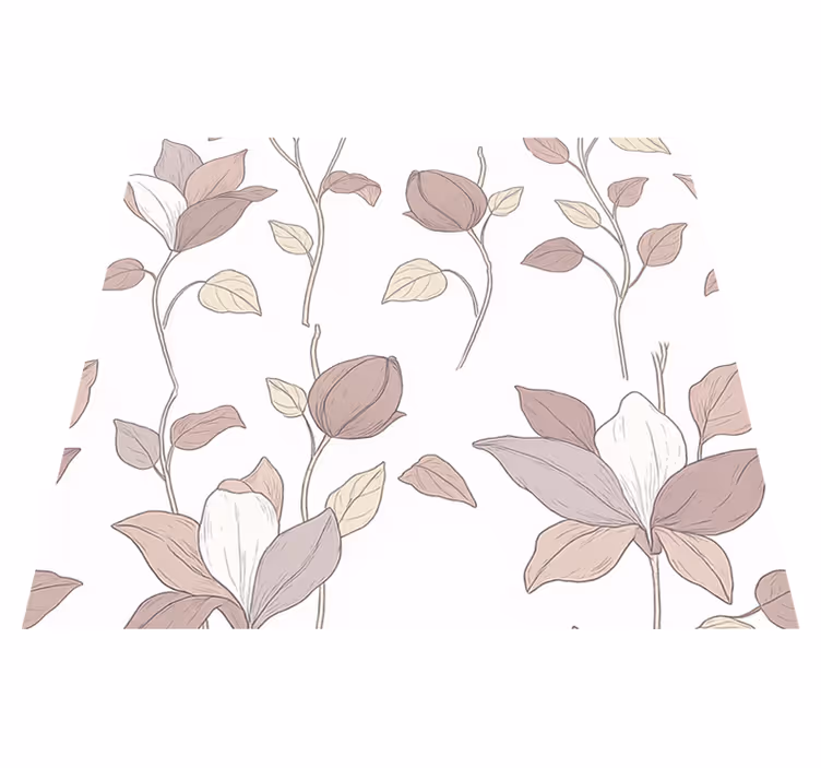 Pink floral bedroom vinyl rug - TenStickers