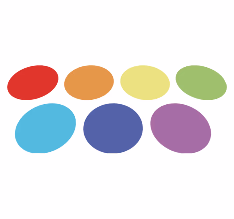 Geometric vinyl rug in vibrant large dots - TenStickers