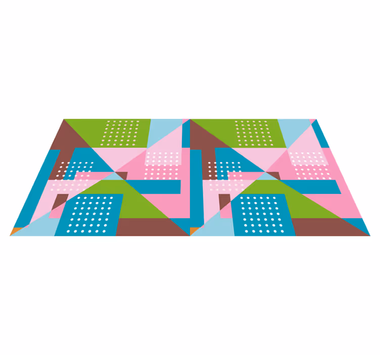 Pastel geometric pattern geometric vinyl rug - TenStickers