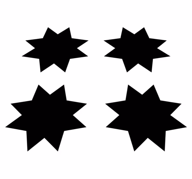 Geometric vinyl rug black star shapes - TenStickers