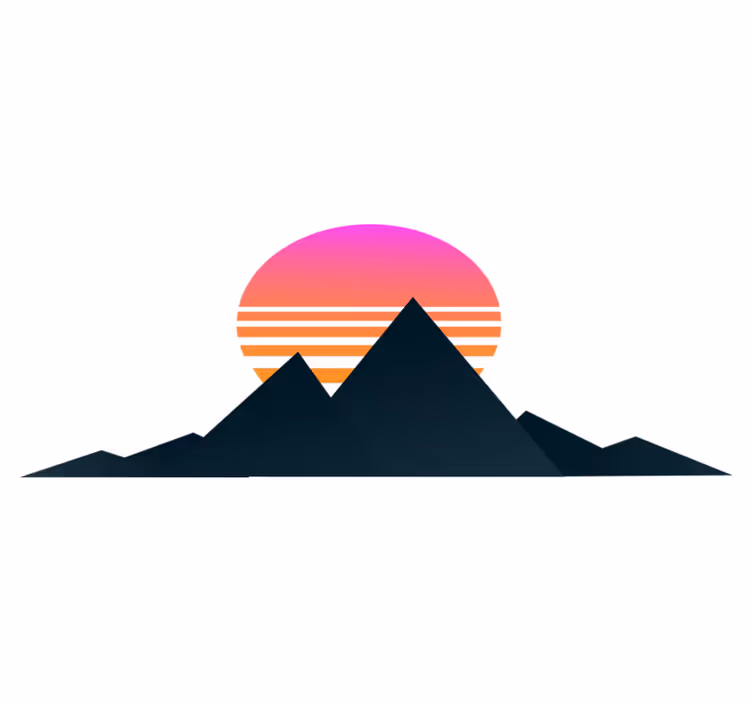 Geometric vinyl rug mountain sunset - TenStickers