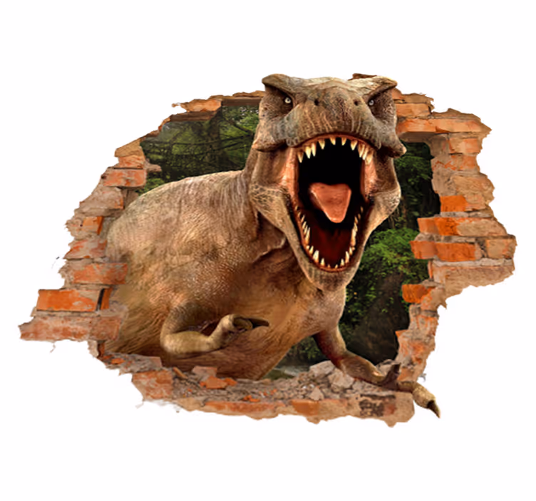Kids vinyl rug 3d t-rex design - TenStickers