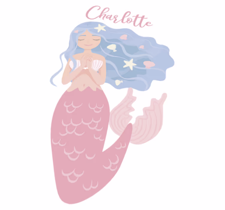 Kids vinyl rug colorful mermaid - TenStickers